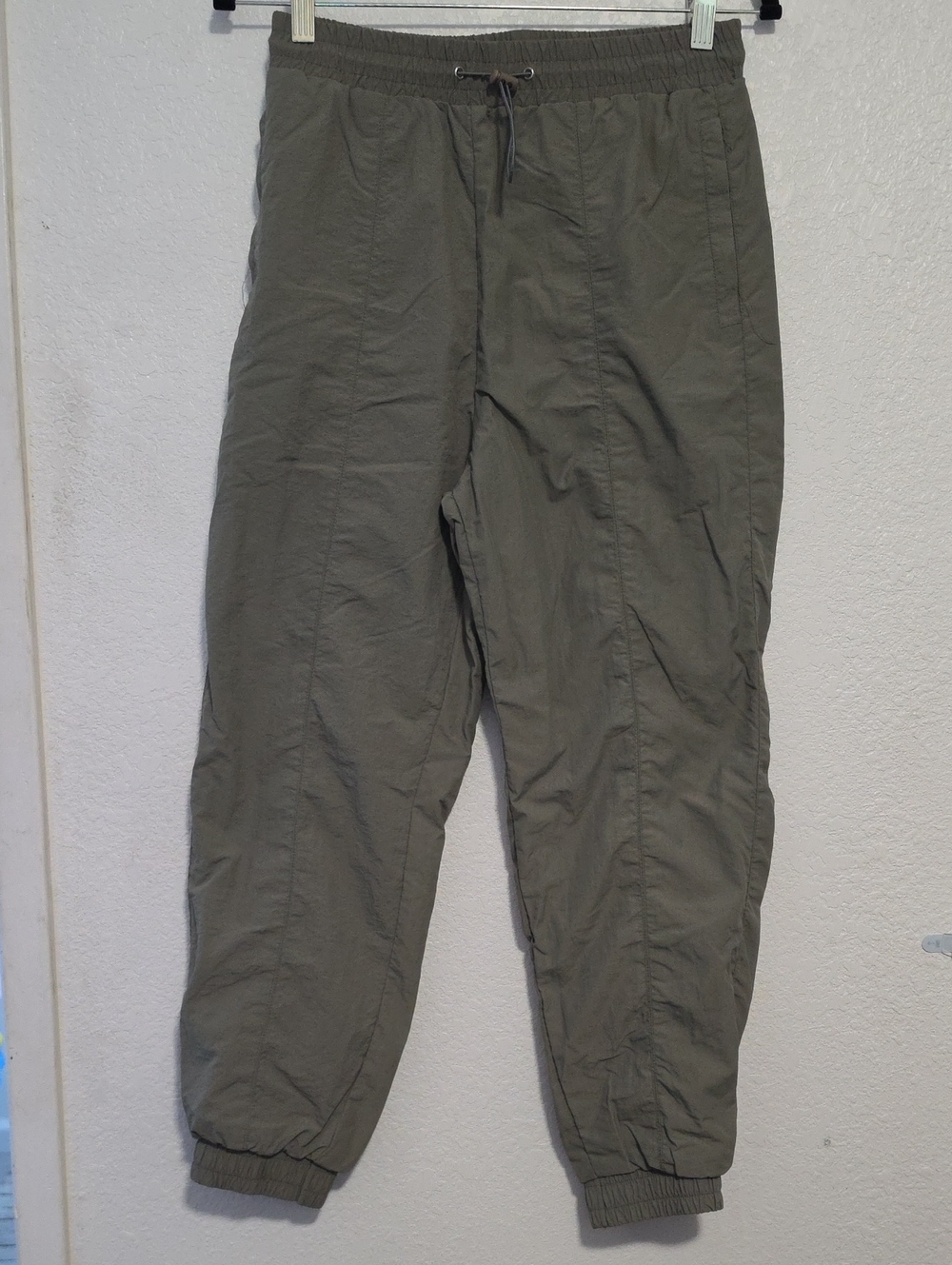 Women's Olive Parachute Jogger Pants